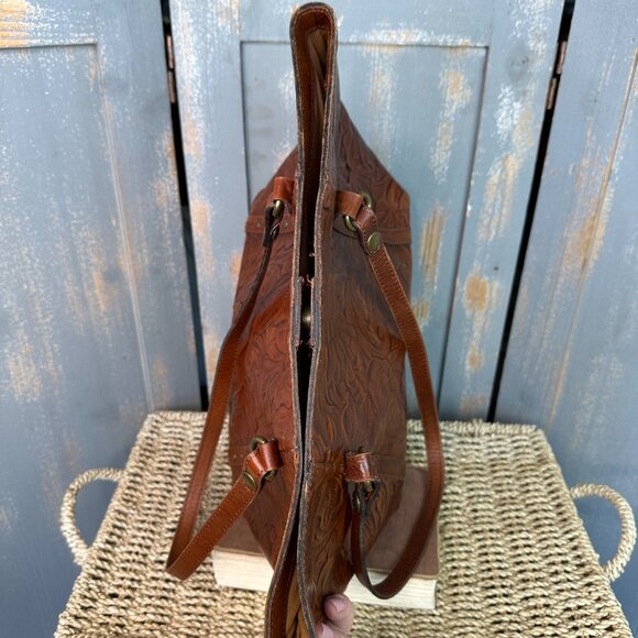 Patricia Nash Tooled Burnished Leather Tote Shopper - Picture 8 of 16